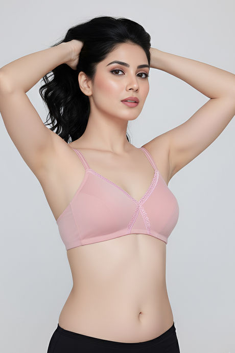 Zivame Double Layered Non Wired 3/4th Coverage Tshirt Bra - Silver Pink — image 5